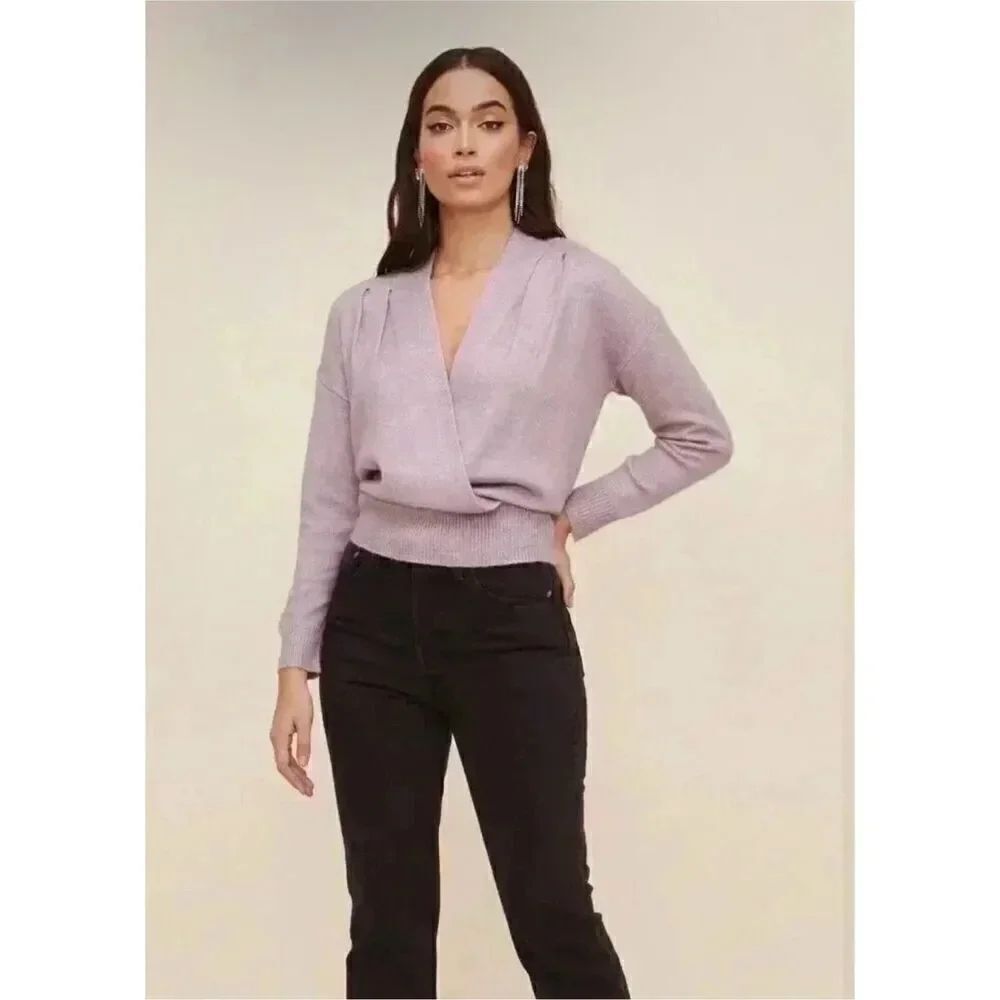 NWT ASTR faux wrap design sweater Lilac M
